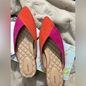 Birdies The Swan Slides Flats in Fruit Punch Leather Pointed Toe Flats